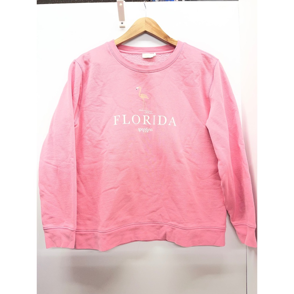 Spartina 449 Florida Flamingo Graphic Crewneck Sweatshirt Pink Medium